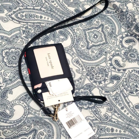 Kate Spade Chelsea Whimsy Floral Card Case ID Wallet Lanyard wallet wristlet - Picture 9 of 10